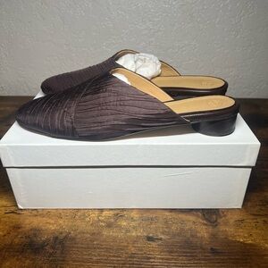 The Row Mira silk slippers mules chocolate brown 40.5